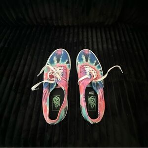 Vans Tie-Dye Canvas Lace-Up Sneakers | Multicolor Pink Blue | Casual Skate Shoes